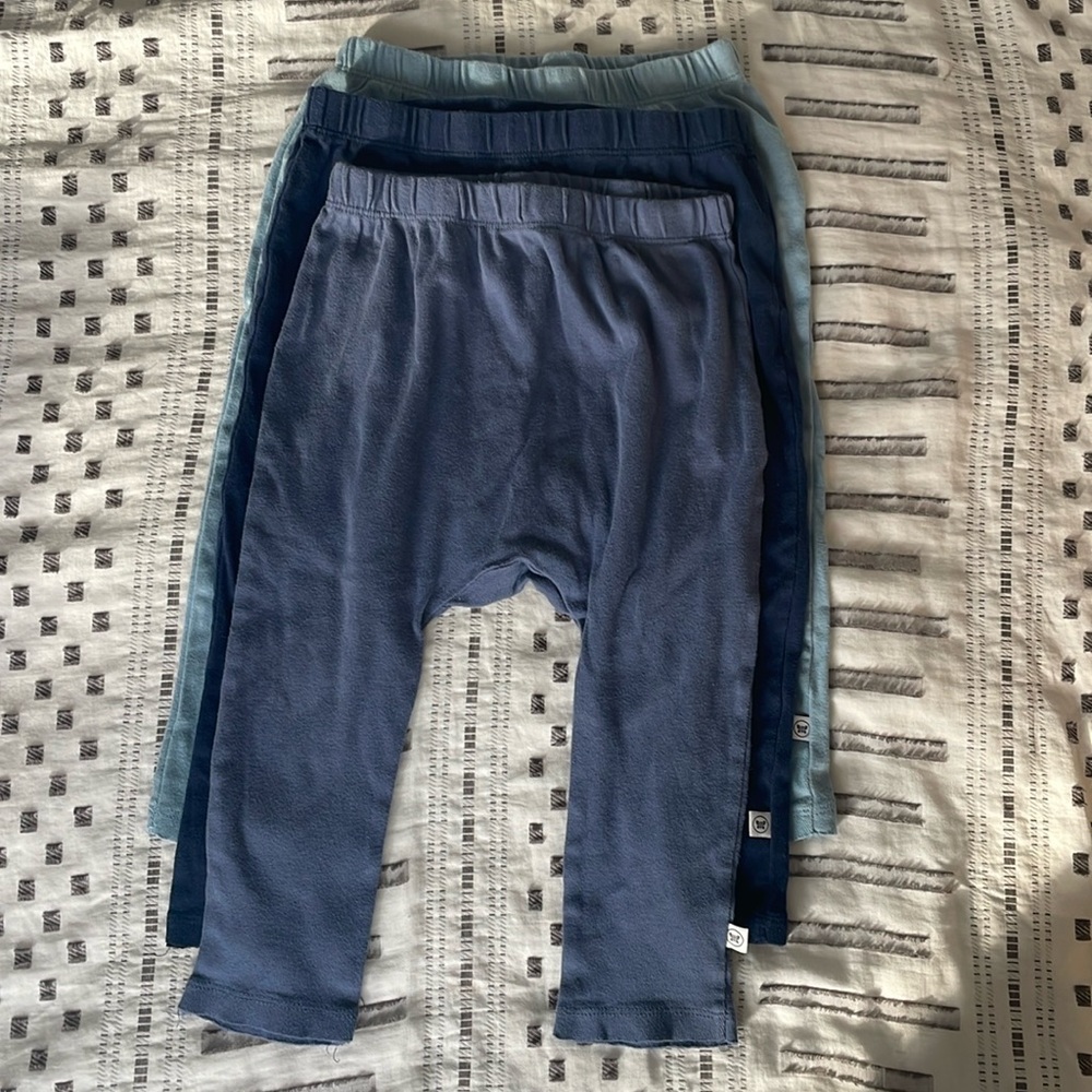 HONEST brand 100% organic cotton Toddler boy jogger pants 24 mo-LIKE NEW (3)pair